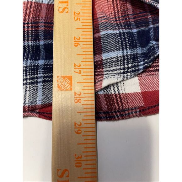 Lucky Brand XL Red Plaid Long Sleeve Casual Button Dress Shirt Saturday Stretch - Picture 4 of 7